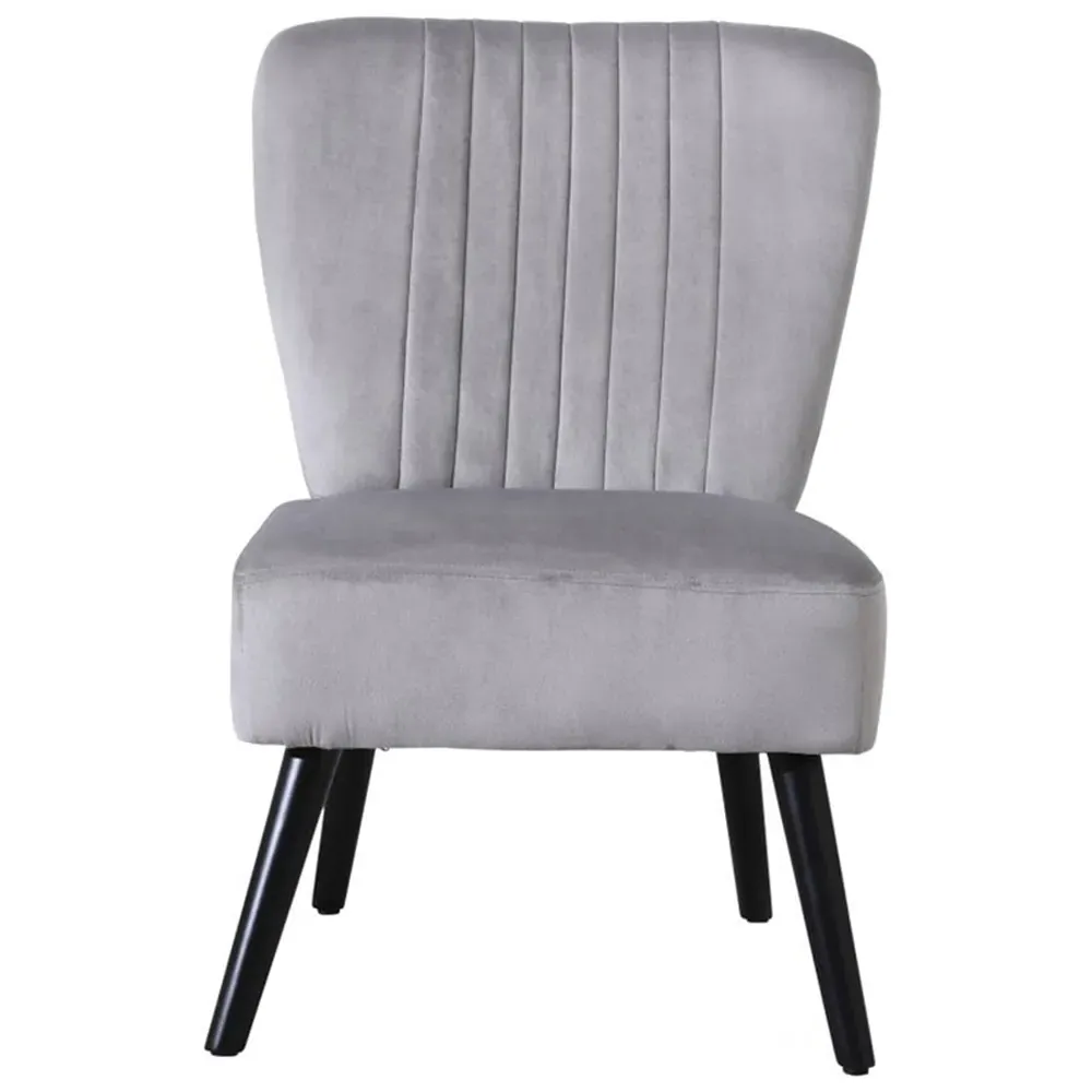 Shell Accent Chair - Grey, Velvet