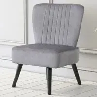 Shell Accent Chair - Grey, Velvet