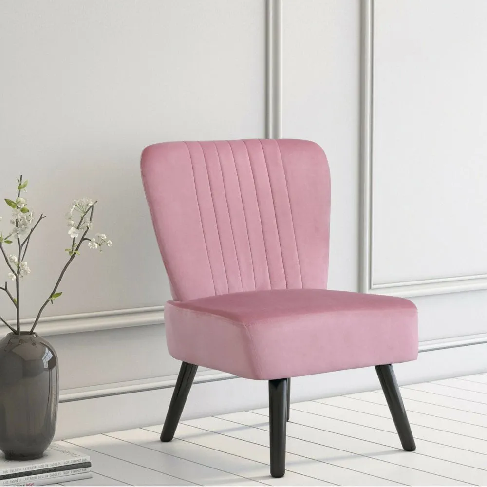 Shell Accent Chair - Pink, Velvet