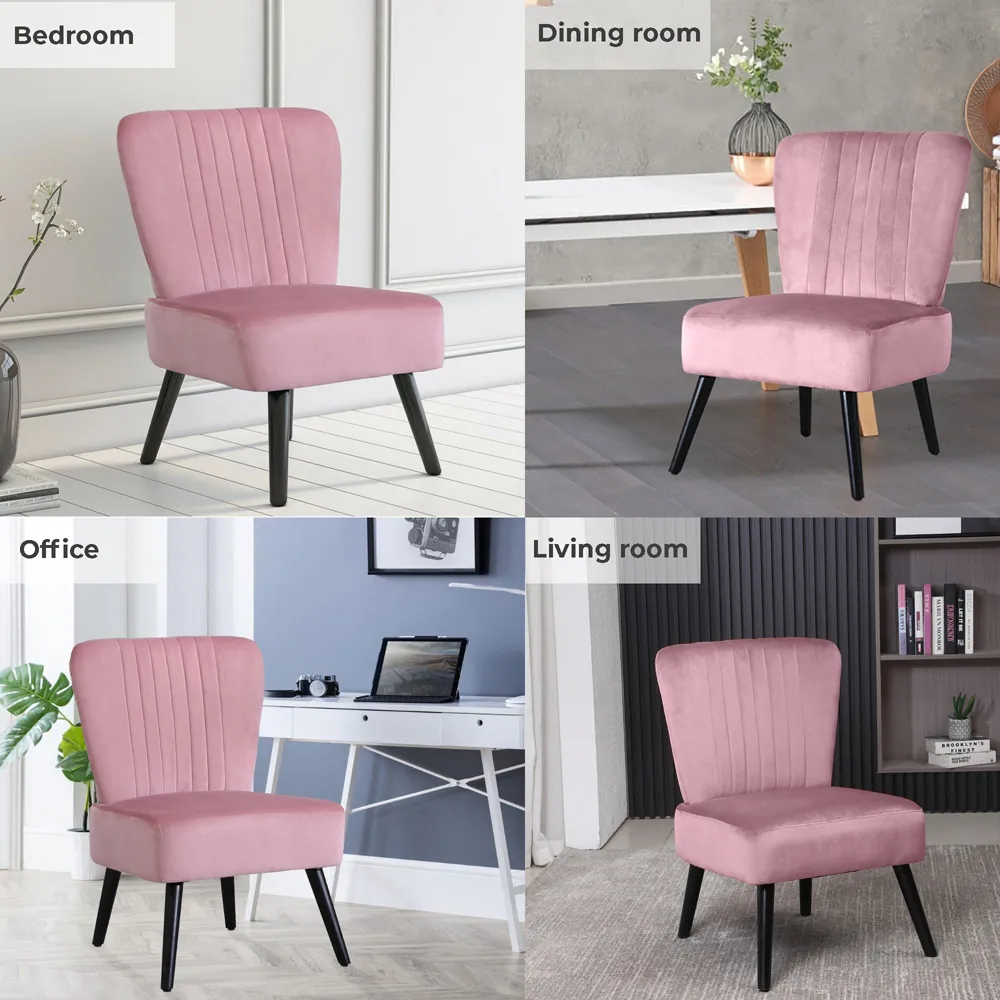 Shell Accent Chair - Pink, Velvet