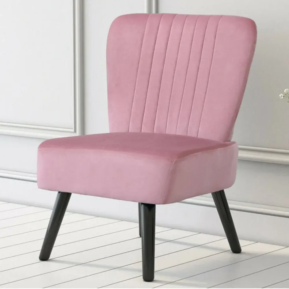 Shell Accent Chair - Pink, Velvet