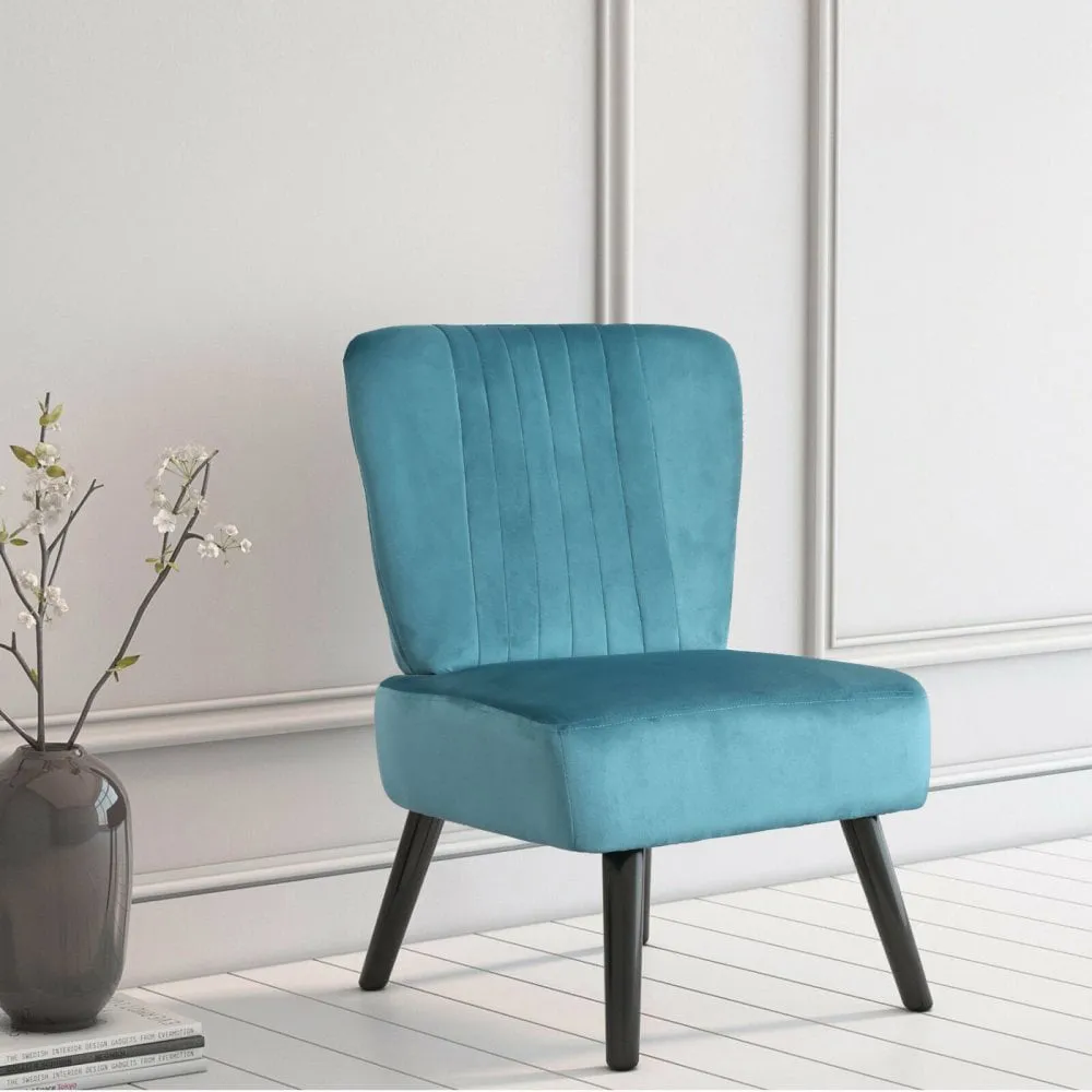 Shell Accent Chair - Teal, Velvet