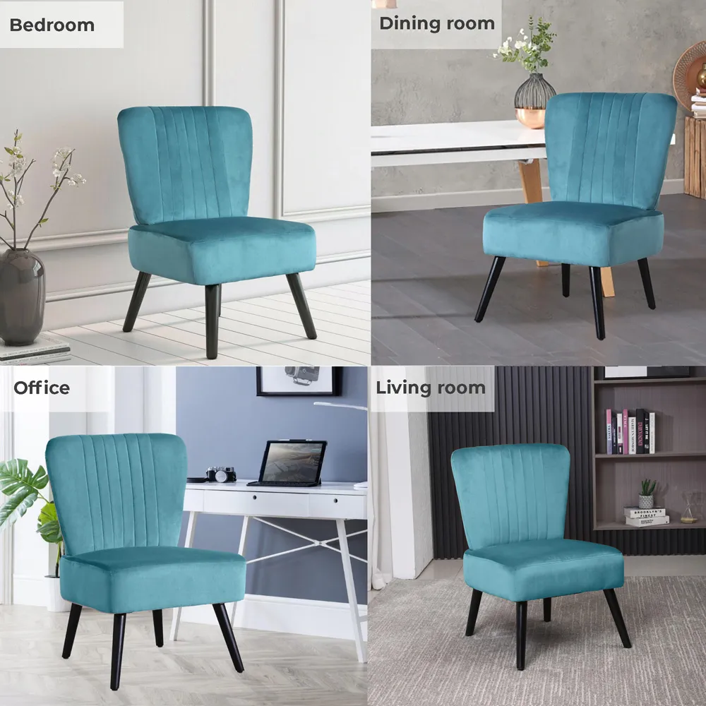 Shell Accent Chair - Teal, Velvet