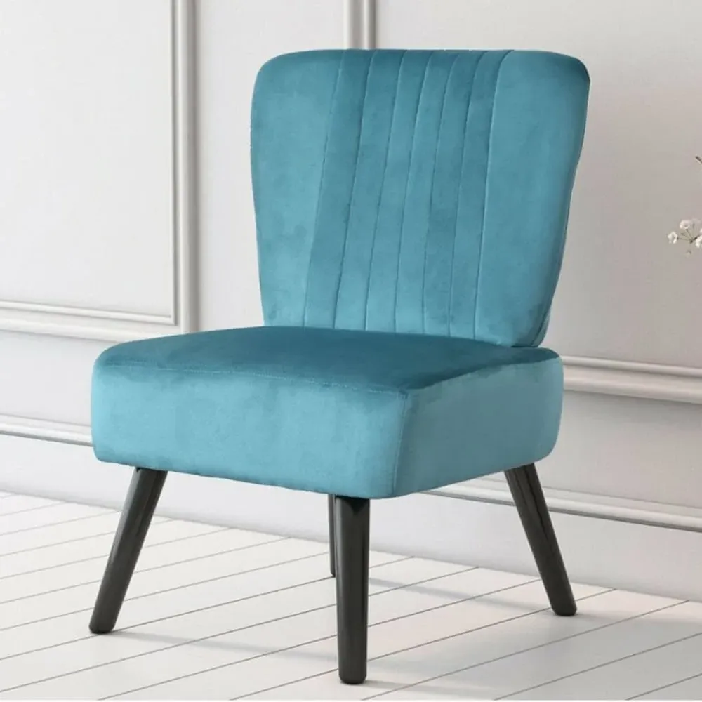 Shell Accent Chair - Teal, Velvet