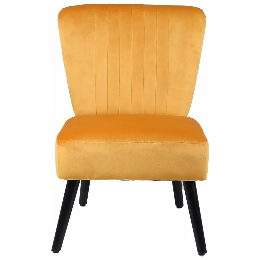 Shell Accent Chair - Yellow, Velvet