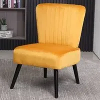 Shell Accent Chair - Yellow, Velvet