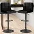 Swivel Bar Stool Set of 2 - Black, Faux Leather