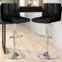 Swivel Bar Stool Set of 2 - Black, Faux Leather