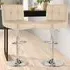 Swivel Bar Stool Set of 2 - Cream, Faux Leather