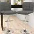 Swivel Bar Stool Set of 2 - Dark Grey, Faux Leather