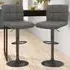 Swivel Bar Stool Set of 2 - Dark Grey, Faux Leather