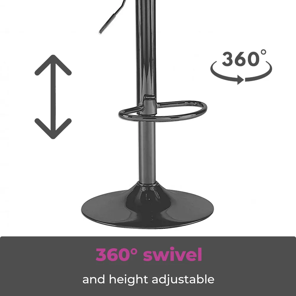 Swivel Bar Stool Set of 2 - Grey, Fabric