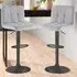 Swivel Bar Stool Set of 2 - Grey, Fabric