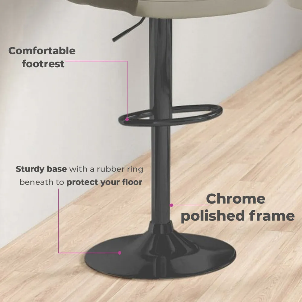 Swivel Bar Stool Set of 2 - Grey, Faux Leather