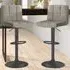 Swivel Bar Stool Set of 2 - Grey, Faux Leather