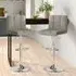 Swivel Bar Stool Set of 2 - Grey, Faux Leather