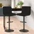 Swivel Bar Stool Set of 2 with Gas Lift - Black, Fabric