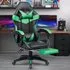 Swivel Office Chair with Lumbar Support - Green, PU Leather