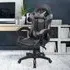 Swivel Office Chair with Lumbar Support - Grey, PU Leather