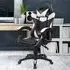 Swivel Office Chair with Lumbar Support - White, PU Leather