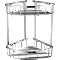 2 Shelf Corner Shower Caddy - Silver, Chrome