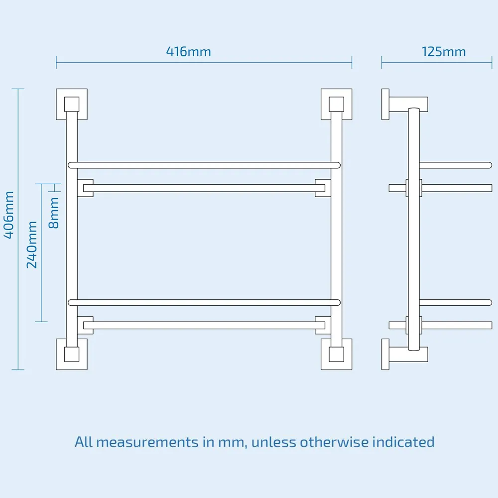 2 Shelf Glass Bathroom Rack - Clear
