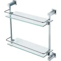 2 Shelf Glass Bathroom Rack - Clear