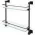 2 Shelf Glass Bathroom Rack with Square Brackets - Clear, Black