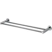 Chrome Round Double Towel Rail - Silver