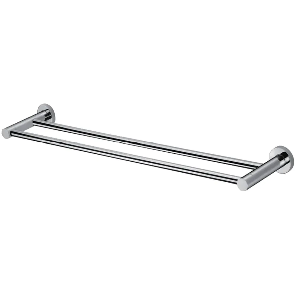 Chrome Round Double Towel Rail - Silver image
