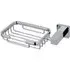 Chrome Square Wall Mounted Soap Dish with Holder - Silver