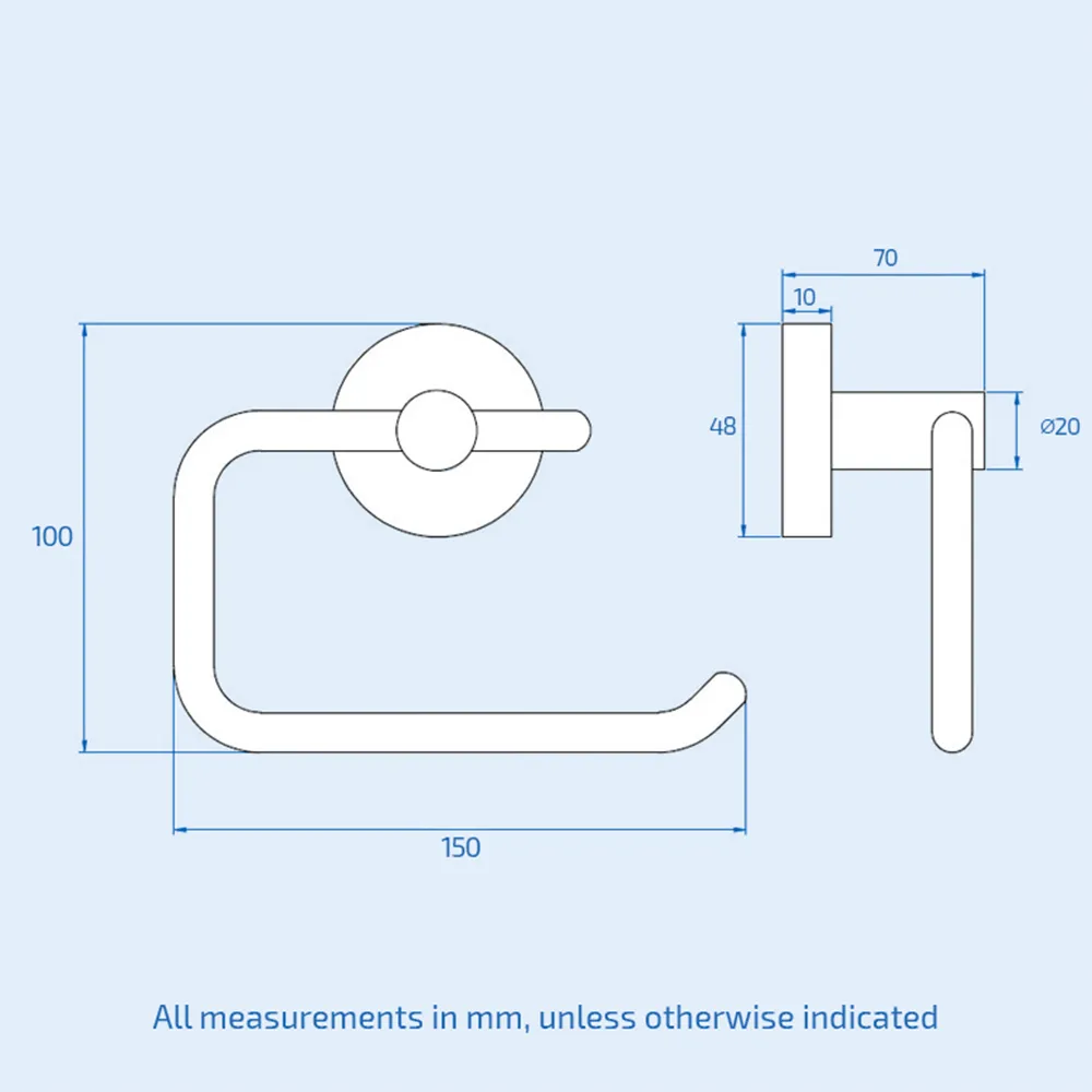 Chrome Toilet Paper Roll Holder - Silver