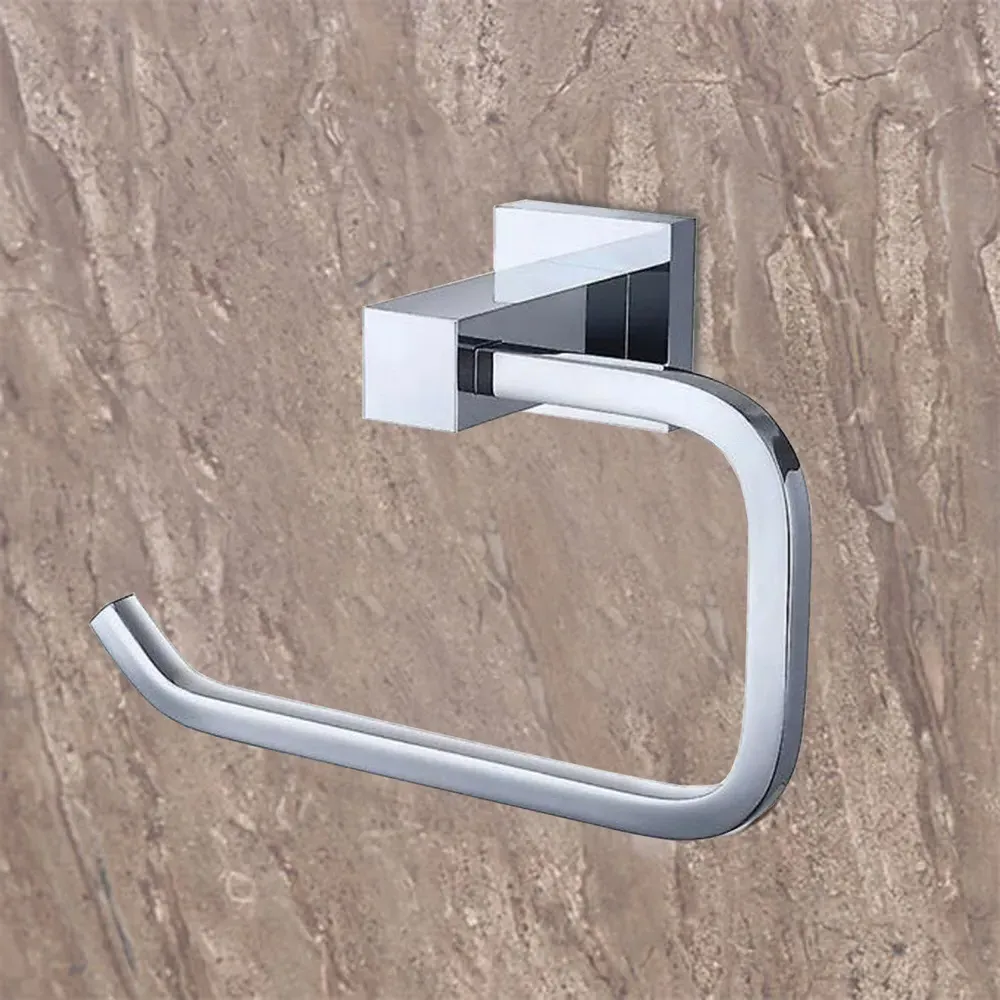 Rio Square Toilet Roll Holder - Silver, Chrome
