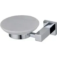 Round Wall Mounted Soap Dish Holder - Silver, Chrome