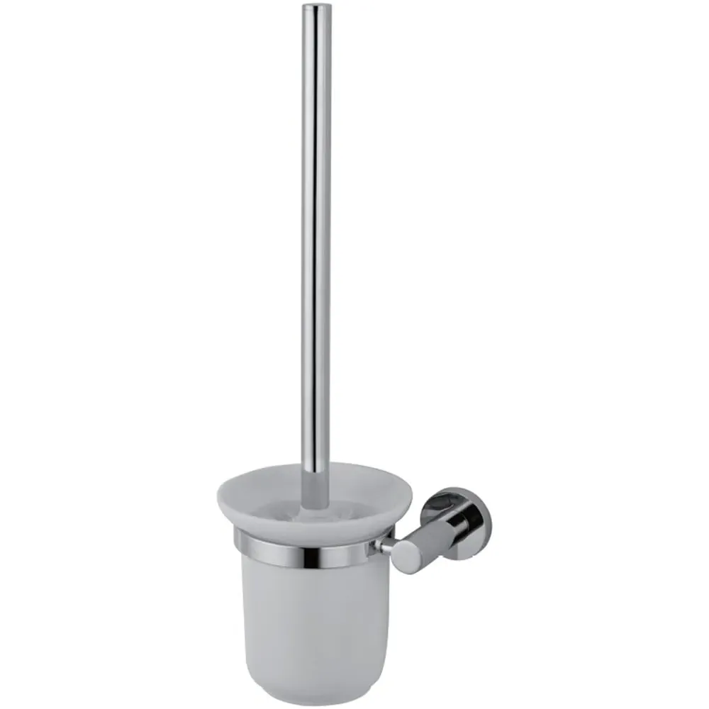 Round Wall Mounted Toilet Brush Holder - Silver, Chrome
