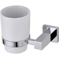 Round Wall Mounted Tumbler with Holder - Silver, Chrome