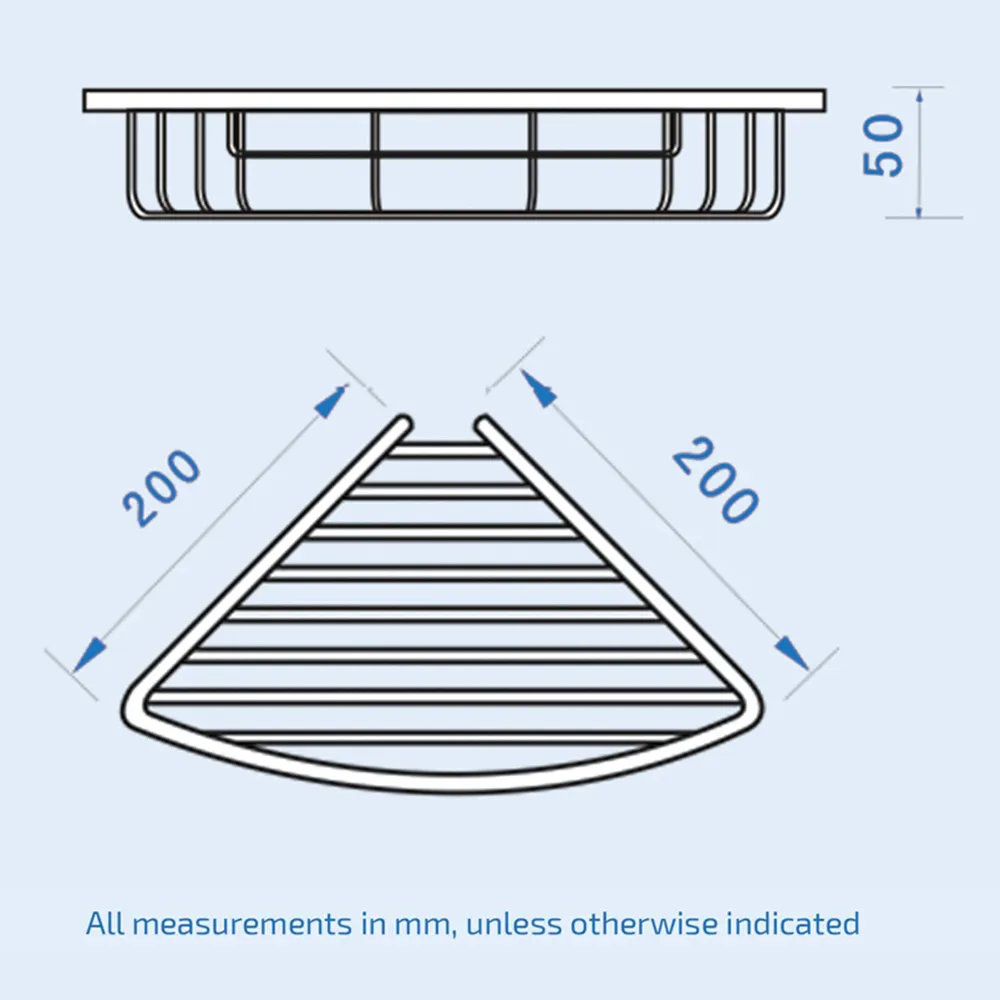 Single Shelf Corner Shower Caddy - Silver, Chrome