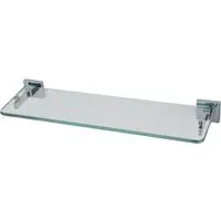 Single Shelf Glass Bathroom Rack with Brackets - Clear