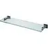 Single Shelf Glass Bathroom Rack with Matte Black Brackets - Clear