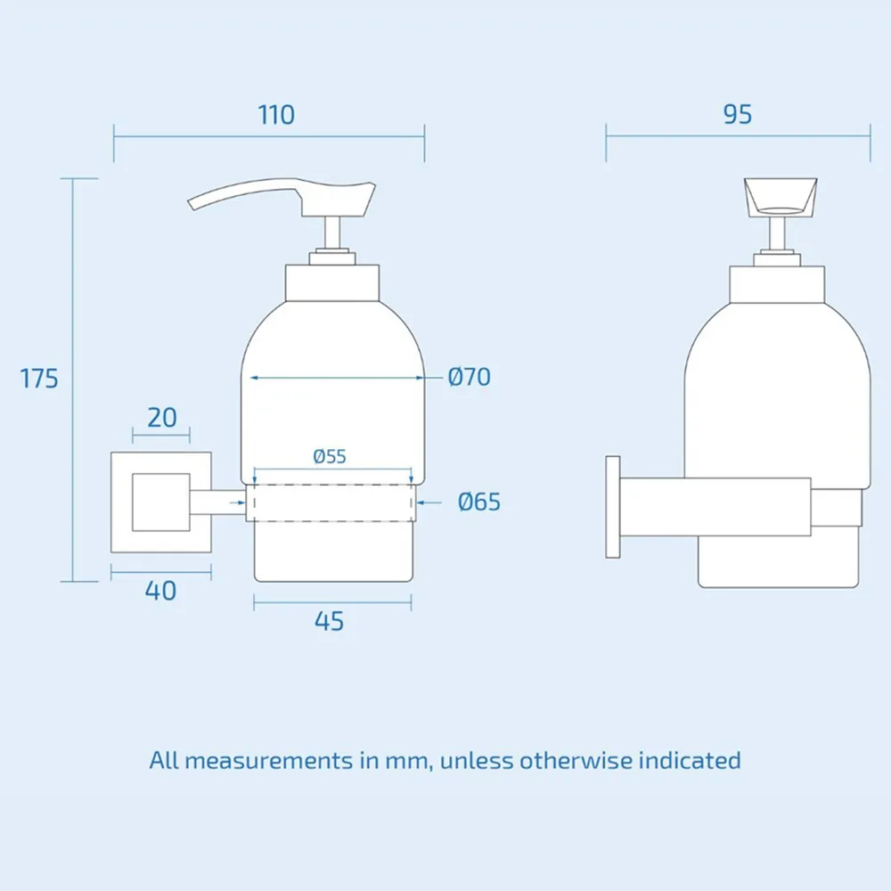 Square Soap Dispenser - Black