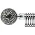 120-210cm Extendable Curtain Pole - Chrome Mirrored, Metal