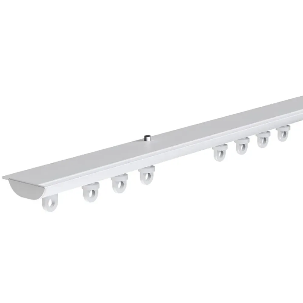 200cm Hidden Ceiling Fix Curtain Track - White, Aluminium
