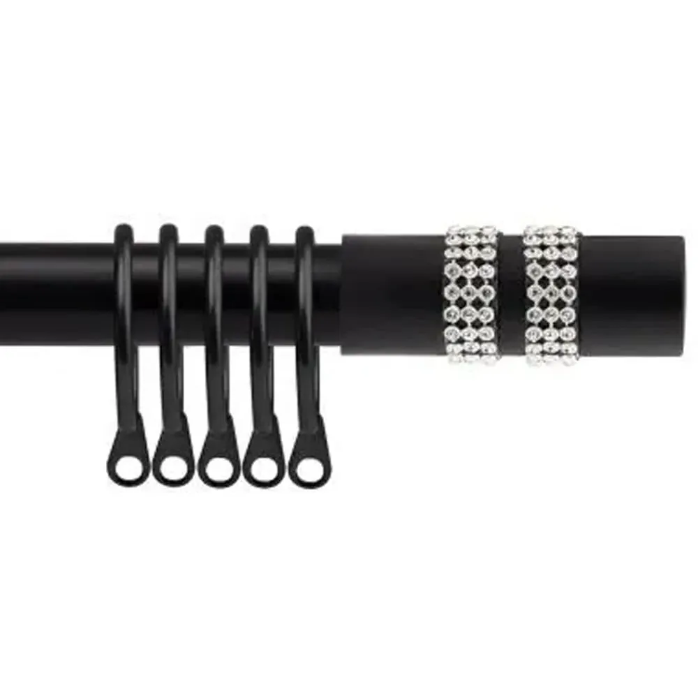 Extendable Curtain Pole - Black, Metal