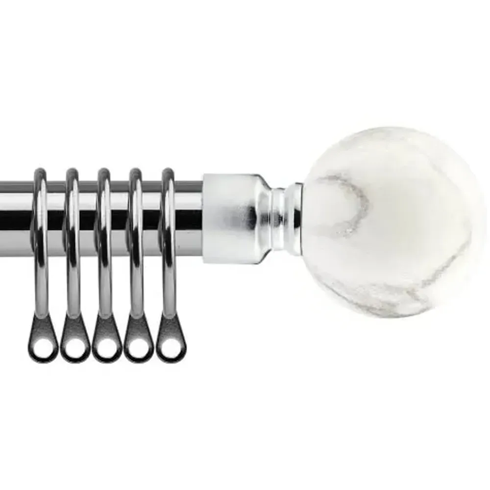 Extendable Curtain Pole - Silver, Metal