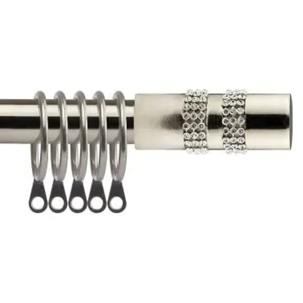 Extendable Curtain Pole - Silver, Metal