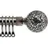 Extendable Curtain Pole with Mirrored Finials - Black, Metal