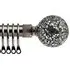 Extendable Curtain Pole with Mirrored Finials - Black, Metal
