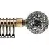 Extendable Curtain Pole with Mirrored Finials - Brass, Metal