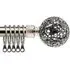 Extendable Curtain Pole with Mirrored Finials - Silver, Metal