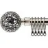 Extendable Curtain Pole with Mirrored Finials - Silver, Metal